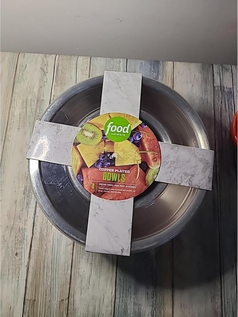 Food Network Set of 4 Copper Plated Bowls NEW Factory Packaging
